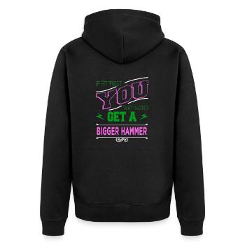 laisse jouer aux tshirts de charpentier génial anniversaire d’amour - Veste à capuche bio Premium Unisexe - noir - Dos - Nico (187cm)