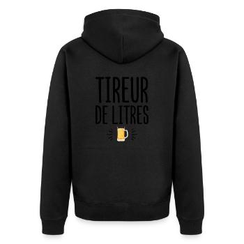 Tireur de litres cadeau humour alcool bière homme - Veste à capuche bio Premium Unisexe - noir - Dos - Nico (187cm)