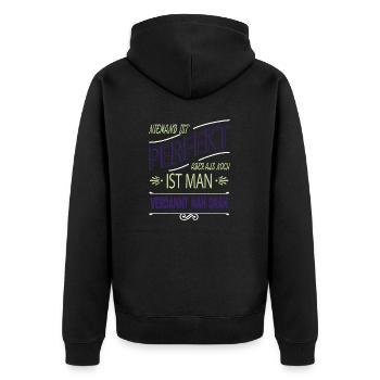 lustige sprüche bday cool weihnachten backen - Unisex Premium Bio Zip Hoodie - Schwarz - Hinten - Nico (187cm)