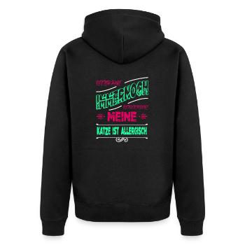 witzig spruch seekatze bday perserkatze lustig - Unisex Premium Bio Zip Hoodie - Schwarz - Hinten - Nico (187cm)