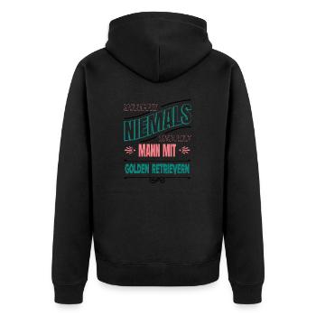 großpapa lieblingshund lustig geburt pfote welpe - Unisex Premium Bio Zip Hoodie - Schwarz - Hinten - Nico (187cm)