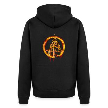 Stiftskirche Herrenberg - Unisex Premium Bio Zip Hoodie - Schwarz - Hinten - Nico (187cm)