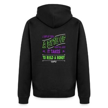 biomedical engineering christmas vacation happy - Unisex Premium Bio Zip Hoodie - Schwarz - Hinten - Nico (187cm)