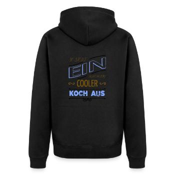 backen 100% vegan vegan lustig steak weihnachten - Unisex Premium Bio Zip Hoodie - Schwarz - Hinten - Nico (187cm)