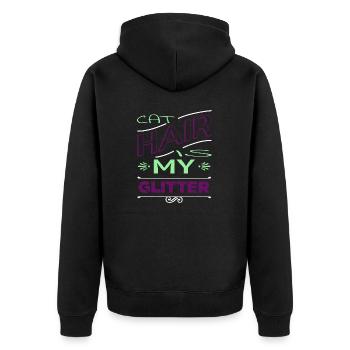 cat lover funny animal love pet lover anniversary - Unisex Premium Bio Zip Hoodie - Schwarz - Hinten - Nico (187cm)