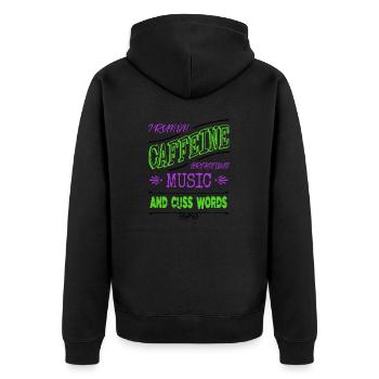 aircraft mechanic tshirts present humor mechanics - Unisex Premium Bio Zip Hoodie - Schwarz - Hinten - Nico (187cm)