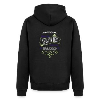 alkoholische getränke abends blau lustige sprüche - Unisex Premium Bio Zip Hoodie - Schwarz - Hinten - Nico (187cm)