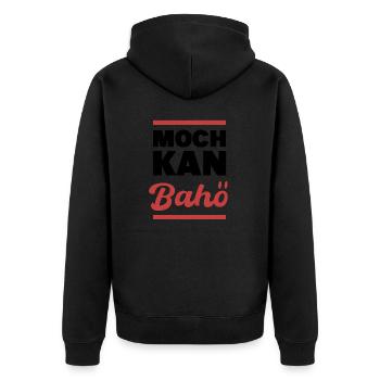 Moch kan Bahö - Unisex Premium Bio Zip Hoodie - Schwarz - Hinten - Nico (187cm)