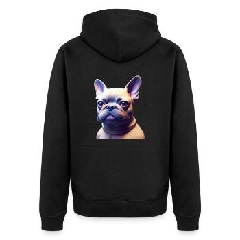 Français Bouledogue - Veste à capuche bio Premium Unisexe - noir - Dos - Nico (187cm)