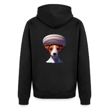Jack Russell Terrier - Unisex Premium Bio Zip Hoodie - Schwarz - Hinten - Nico (187cm)