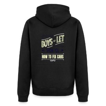 birthday gift idea aircraft mechanic - Unisex Premium Bio Zip Hoodie - Schwarz - Hinten - Nico (187cm)