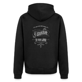 business cat tshirts kitty geek cool i love cats - Unisex Premium Bio Zip Hoodie - Schwarz - Hinten - Nico (187cm)