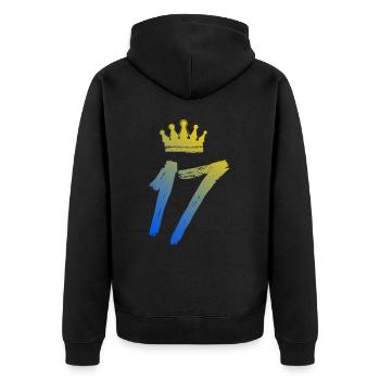 17 Couronne numérique - Veste à capuche bio Premium Unisexe - noir - Dos - Nico (187cm)