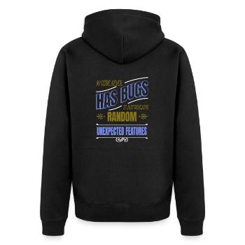 joke health informatics specialist apparel - Unisex Premium Bio Zip Hoodie - Schwarz - Hinten - Nico (187cm)