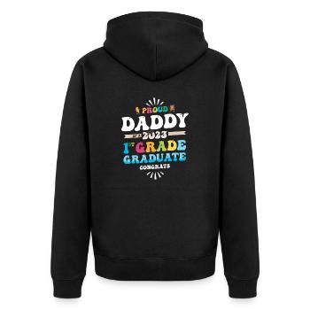 Fier papa d’une classe de 1ère année de 2023 - Veste à capuche bio Premium Unisexe - noir - Dos - Nico (187cm)