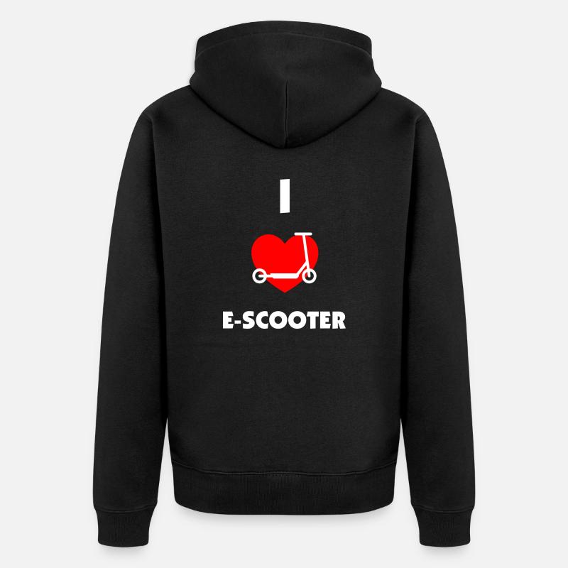 E-Scooter E-Roller Scooter - Unisex Premium Bio Zip Hoodie - Schwarz