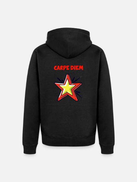 CARPE DIEM - Unisex Premium Organic Zip Hoodie - black