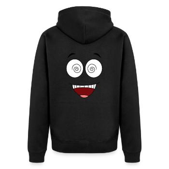 Crazyface - Unisex Premium Bio Zip Hoodie - Schwarz - Hinten - Nico (187cm)