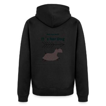 Hunde-Alibi - Unisex Premium Bio Zip Hoodie - Schwarz - Hinten - Nico (187cm)