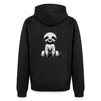 paresseux Fatigue paresseux Dessin paresseux - Veste à capuche bio Premium Unisexe - noir - Dos - Nico (187cm)