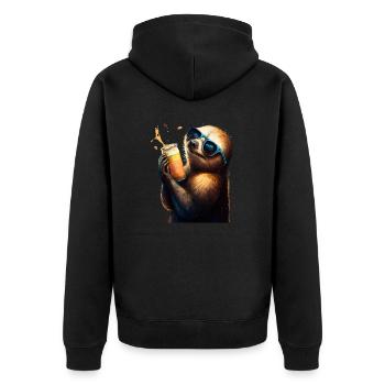Le buveur de bière le plus cool: un paresseux - Veste à capuche bio Premium Unisexe - noir - Dos - Nico (187cm)