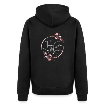 Team de la mariée floral - Veste à capuche bio Premium Unisexe - noir - Dos - Nico (187cm)