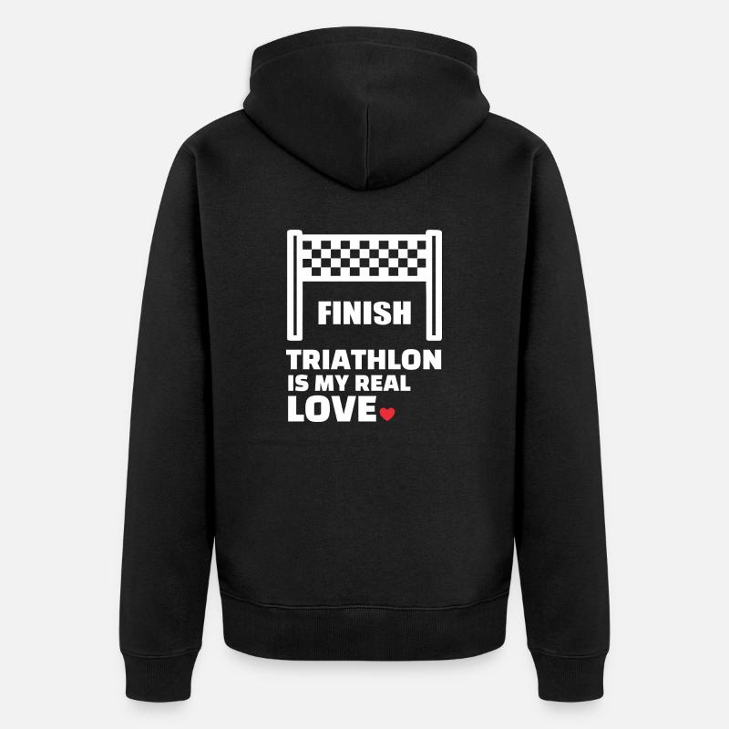 J’adore le triathlon - Veste à capuche bio Premium Unisexe - noir