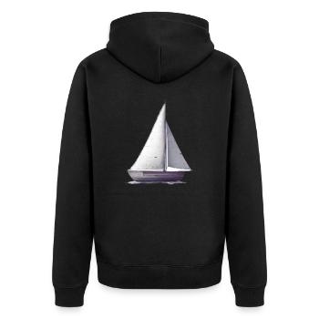 Segeln Segelboot Segelsport Segler Segelschiff - Unisex Premium Bio Zip Hoodie - Schwarz - Hinten - Nico (187cm)