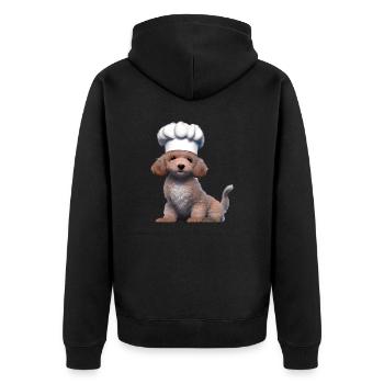 Caniche Chiot Chien Amour Caniche Chien Propriétaire Chien Chiot - Veste à capuche bio Premium Unisexe - noir - Dos - Nico (187cm)