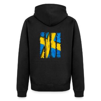 Sweden Sweden flag national norden skandinavia - Unisex Premium Organic Zip Hoodie - black - Back - Nico (187cm)