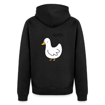 Gans - Unisex Premium Bio Zip Hoodie - Schwarz - Hinten - Nico (187cm)