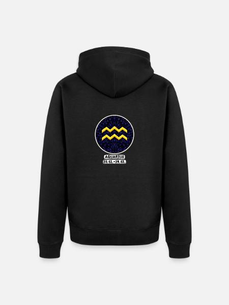 Aquarius 20.01.-19.02. - Unisex Premium Bio Zip Hoodie - Schwarz