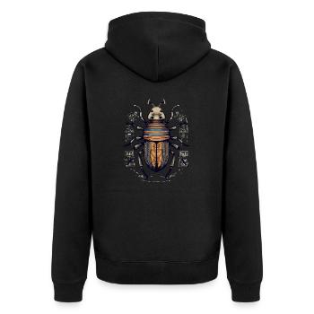 Egyptian insect beetle - Unisex Premium Organic Zip Hoodie - black - Back - Nico (187cm)