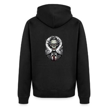 ZOMBIE im Kostüm 3 - Unisex Premium Bio Zip Hoodie - Schwarz - Hinten - Nico (187cm)
