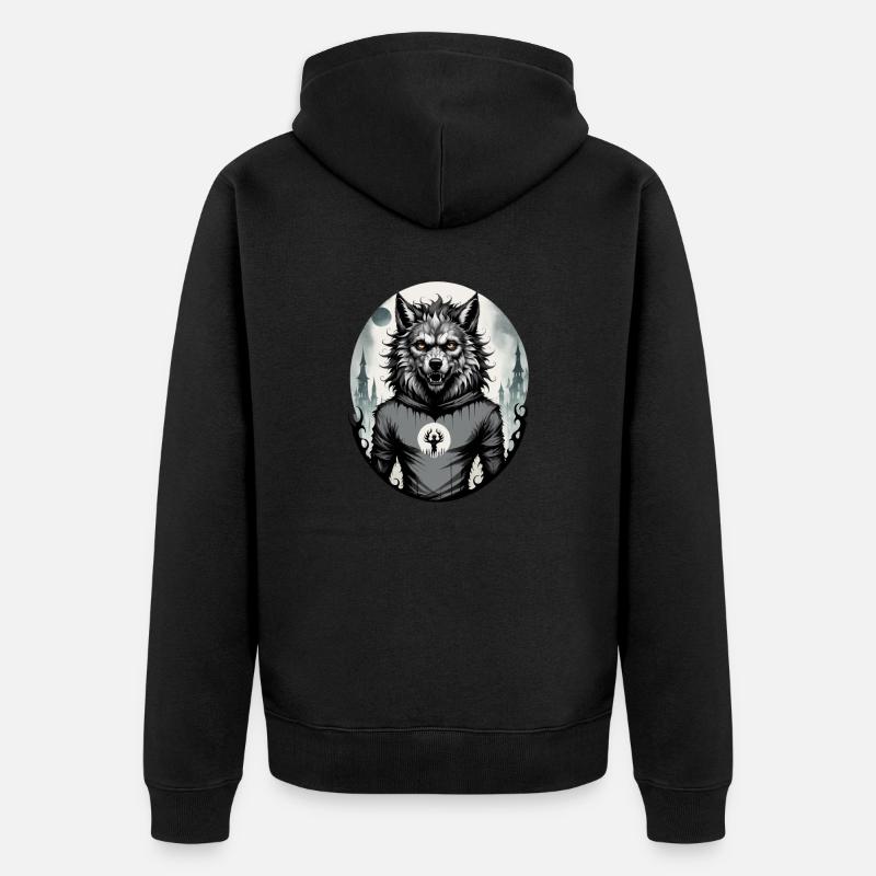 LOUP GAROU ado 7 - Veste à capuche bio Premium Unisexe - noir