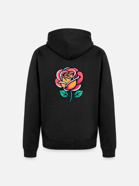Rose - Unisex Premium Bio Zip Hoodie - Schwarz