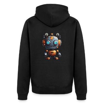 Robot / Machine / IA / Technologie / Mécanique - Veste à capuche bio Premium Unisexe - noir - Dos - Nico (187cm)
