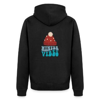 Winter, snow, mountains, xmas, Christmas pattern, - Unisex Premium Organic Zip Hoodie - black - Back - Nico (187cm)