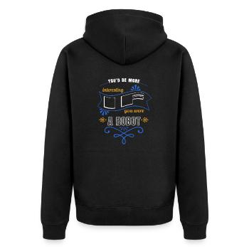 christmas robotics engineering - Unisex Premium Bio Zip Hoodie - Schwarz - Hinten - Nico (187cm)