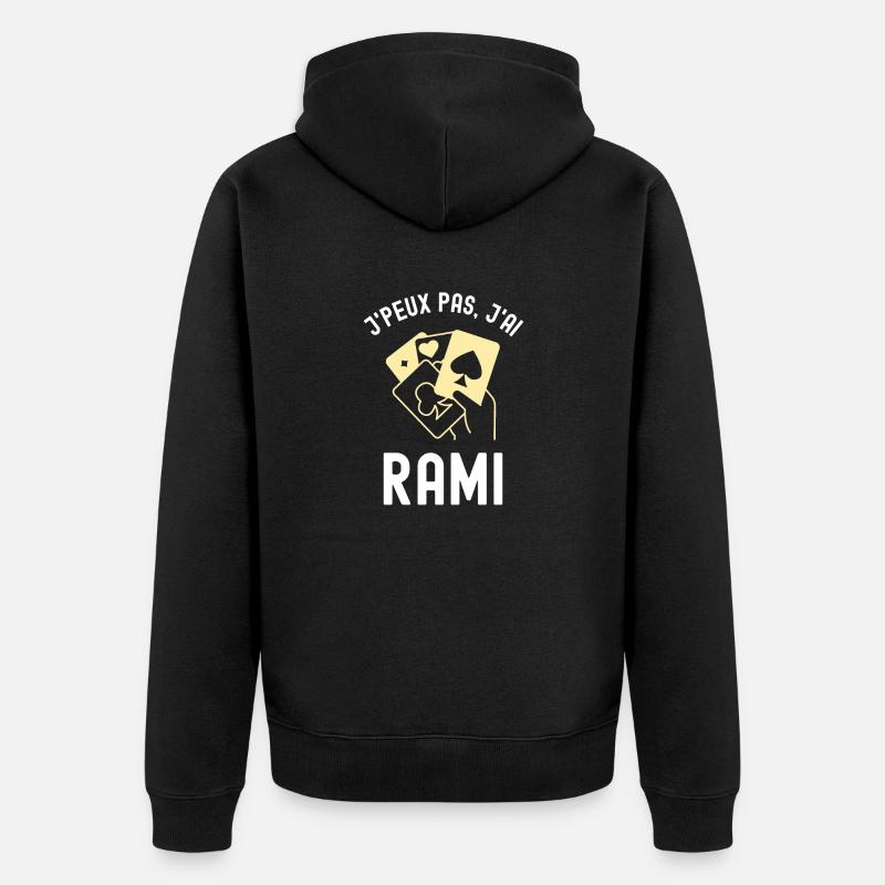 Jeu de cartes rami - Veste à capuche bio Premium Unisexe - noir