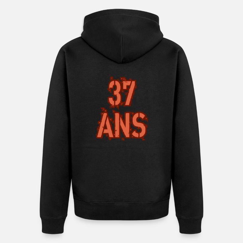37 ANS - Veste à capuche bio Premium Unisexe - noir