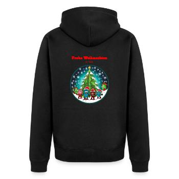 Frohe Weihnachten ihr Säcke - Unisex Premium Bio Zip Hoodie - Schwarz - Hinten - Nico (187cm)