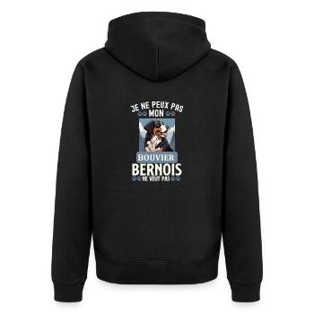 Bouvier bernois chien doux - Veste à capuche bio Premium Unisexe - noir - Dos - Nico (187cm)