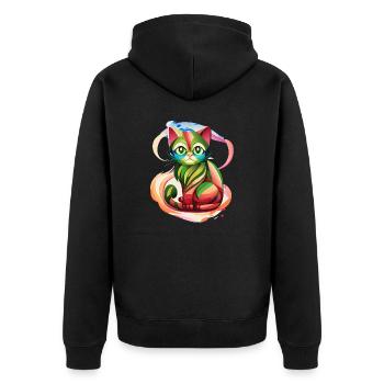 Chat Color Burst - Veste à capuche bio Premium Unisexe - noir - Dos - Nico (187cm)