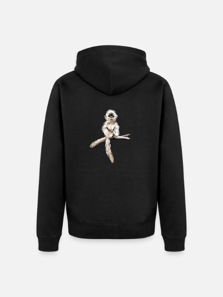 Äffchen - Unisex Premium Bio Zip Hoodie - Schwarz