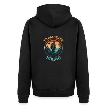 I'D Rather Be Hiking - Unisex Premium Organic Zip Hoodie - black - Back - Nico (187cm)