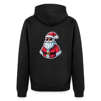 Weihnachtsmann Weihnachten Illustration - Unisex Premium Bio Zip Hoodie - Schwarz - Hinten - Nico (187cm)