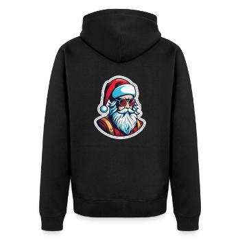 Weihnachtsmann Weihnachten Illustration - Unisex Premium Bio Zip Hoodie - Schwarz - Hinten - Nico (187cm)