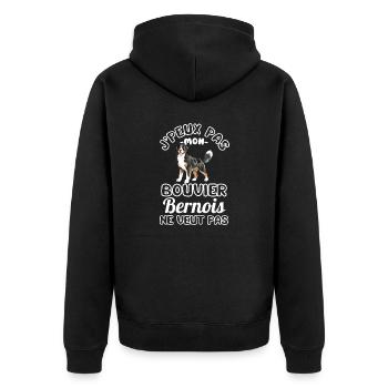 bouvier bernois chien mignon - Veste à capuche bio Premium Unisexe - noir - Dos - Nico (187cm)
