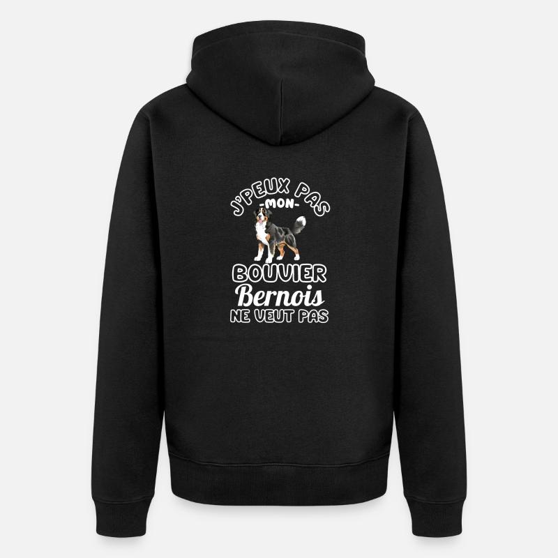 bouvier bernois chien mignon - Veste à capuche bio Premium Unisexe - noir